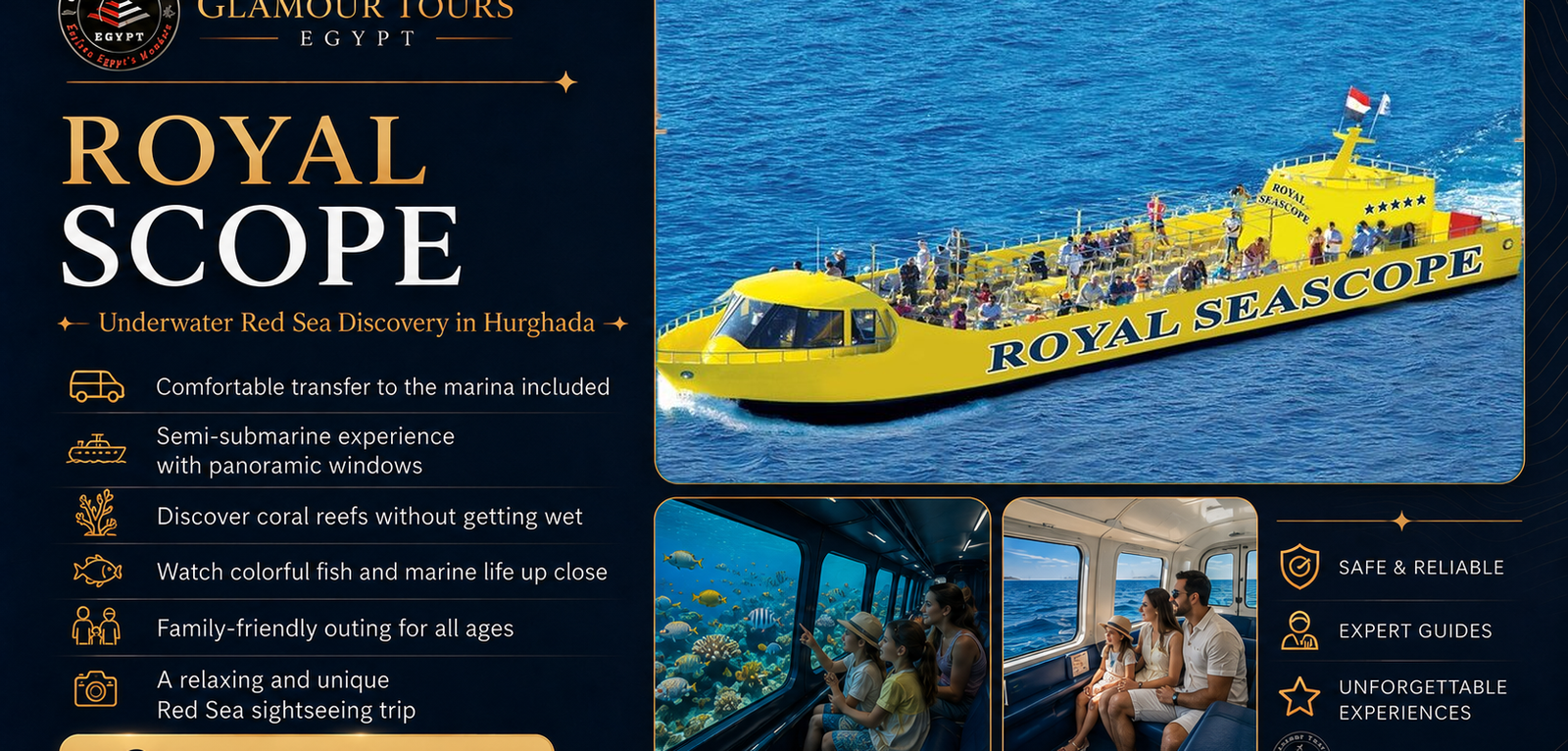 Escursione in semi-sottomarino Royal Scope a Hurghada alla scoperta dei fondali del Mar Rosso